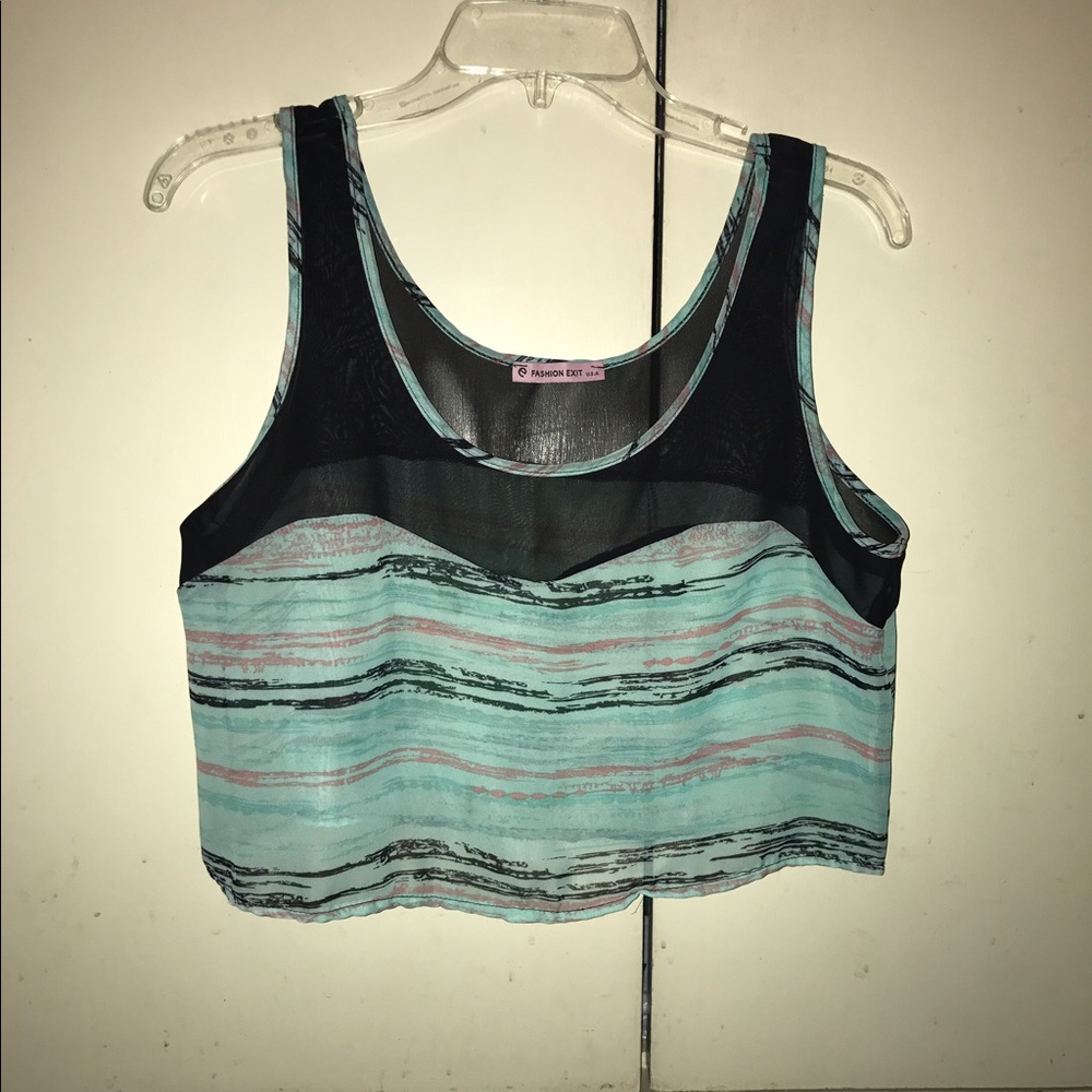 Black and blue crop top