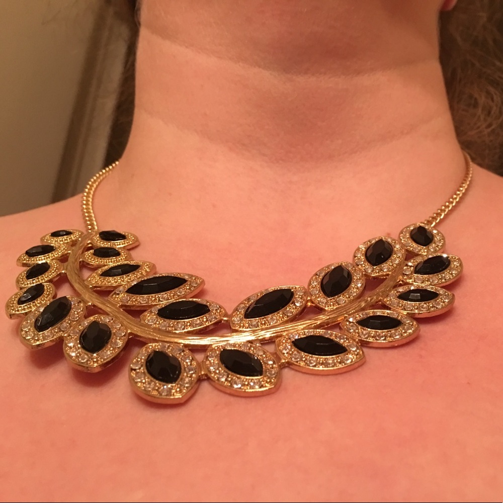 Black and gold statement necklace