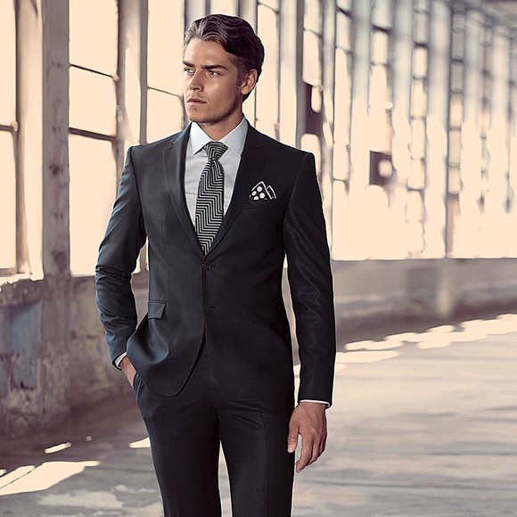 ARMANNO UOMO BLACK TUXEDO SATIN NOTCH COLLAR SZ SM - Picture 3 of 8