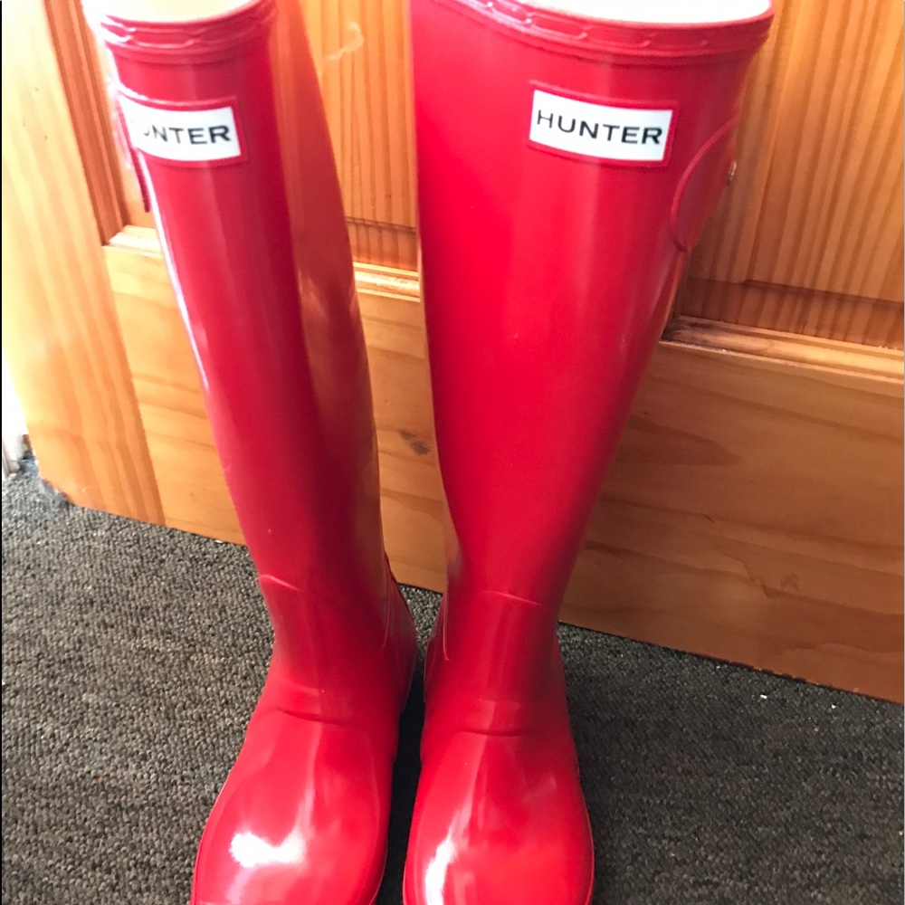 Red hunter boots