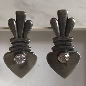 Vintage 925 sterling silver & rhinestones earrings