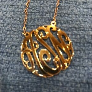 18" Rose gold monogrammed necklace ASN
