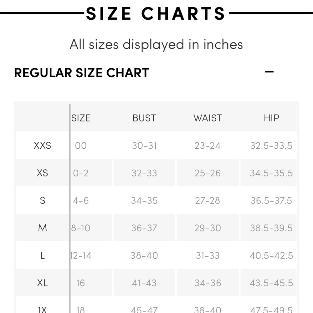 ATHLETA Oサイズ Athleta | Other | Athleta Size Chart | Poshmark
