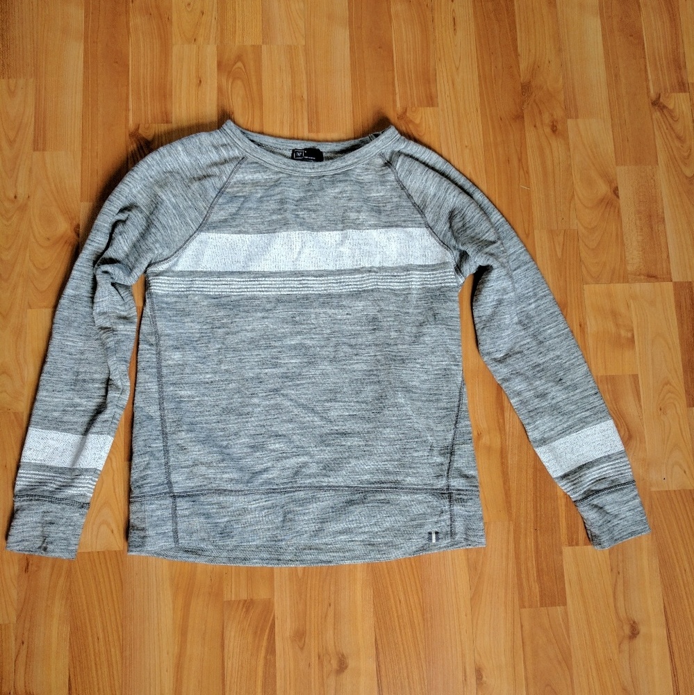 GAP Heather Grey sweatshirt with White stripes M