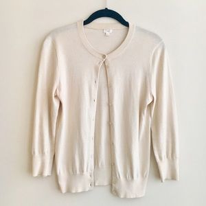 J Crew Cream Cardigan