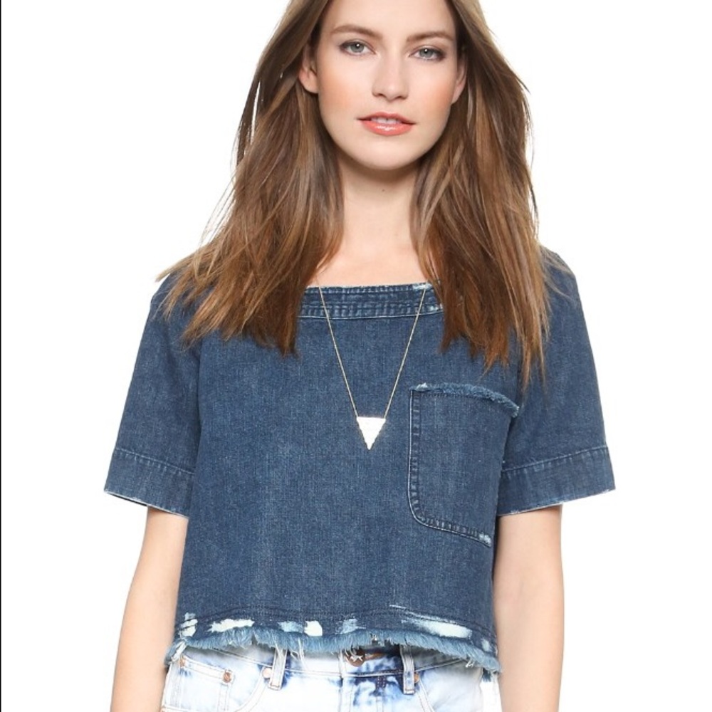 Rachel Comey Titan Denim Crop Top