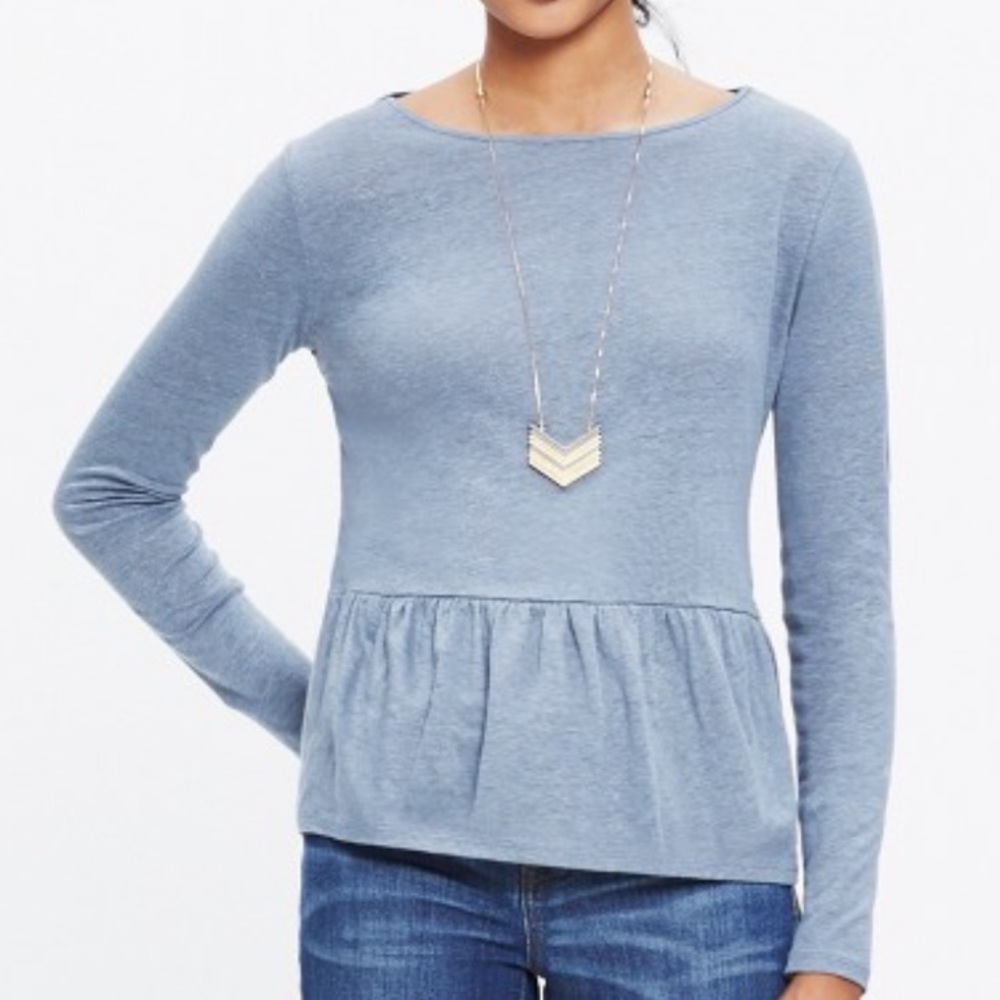 •SOLD• Madewell Linen Flare-Hem Tee