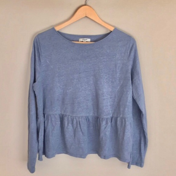 •SOLD• Madewell Linen Flare-Hem Tee - Picture 2 of 4