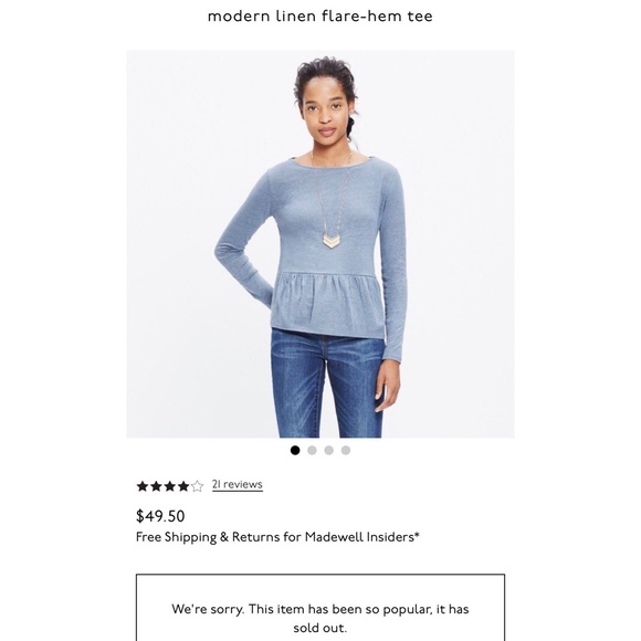 •SOLD• Madewell Linen Flare-Hem Tee - Picture 4 of 4