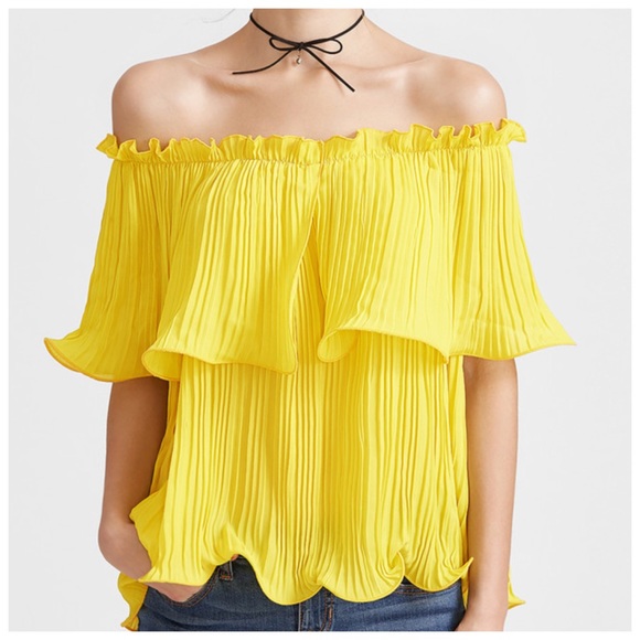 ‼️PRICE FIRM LAST CALL Sheer Off The Shoulder Top - Picture 3 of 4