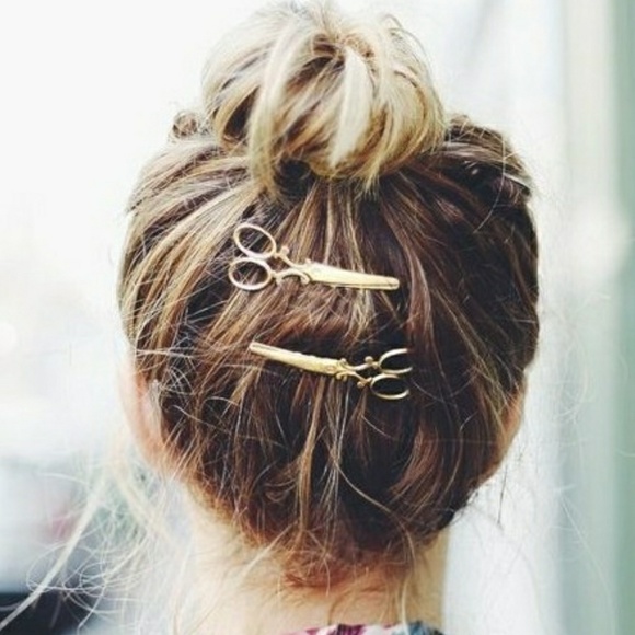 2pcs/set Women Girls Scissor Hair Clips Barettes - Picture 2 of 5