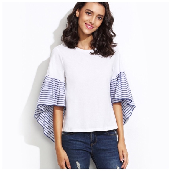 ‼️PRICE FIRM LAST CALL Asymmetrical Stripe  Top - Picture 2 of 4