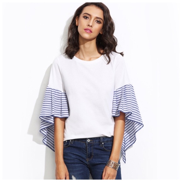 ‼️PRICE FIRM LAST CALL Asymmetrical Stripe  Top - Picture 3 of 4