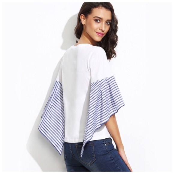 ‼️PRICE FIRM LAST CALL Asymmetrical Stripe  Top - Picture 4 of 4
