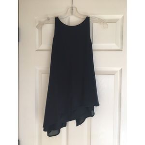 Navy Blue Asymmetrical top NWT