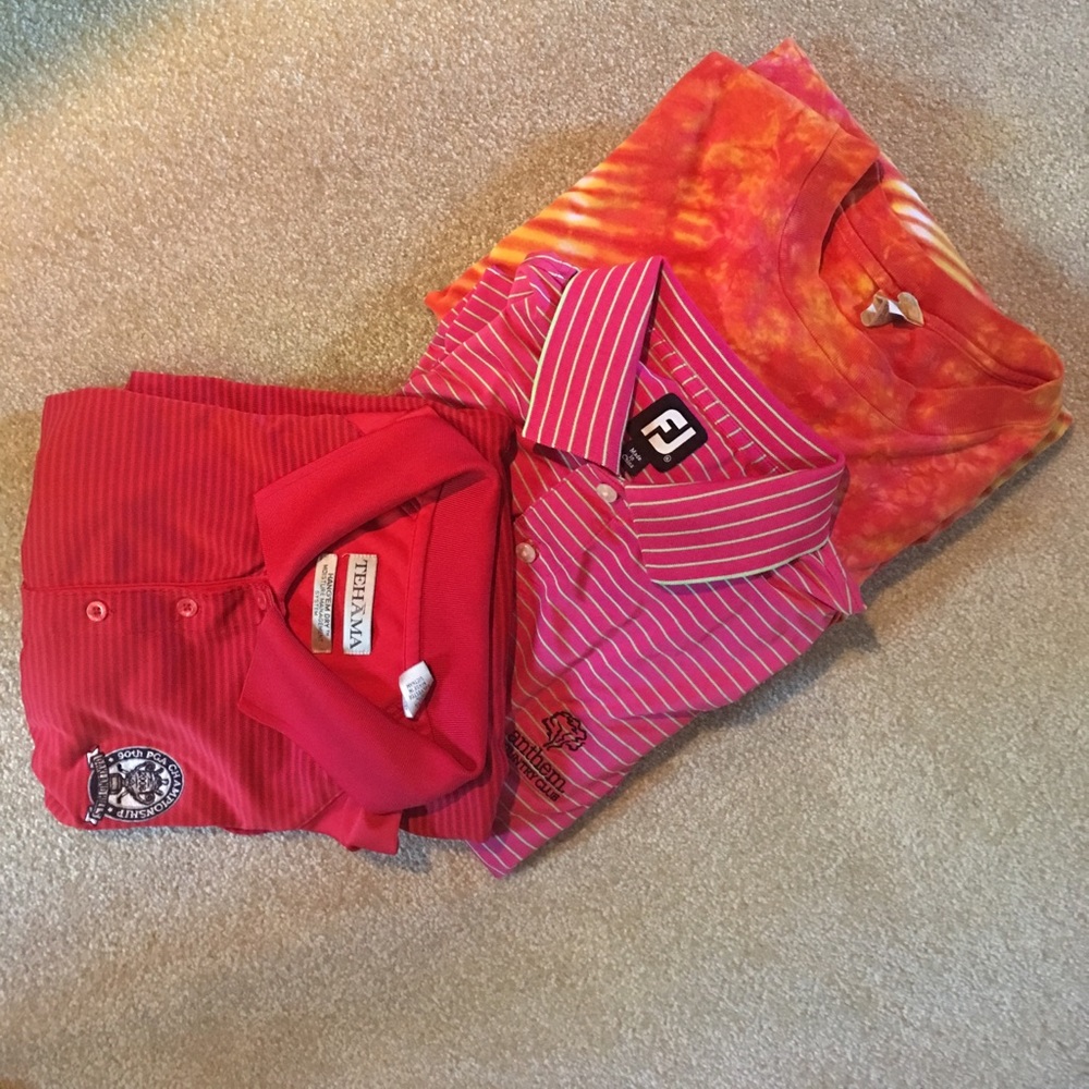 Three red shirts
