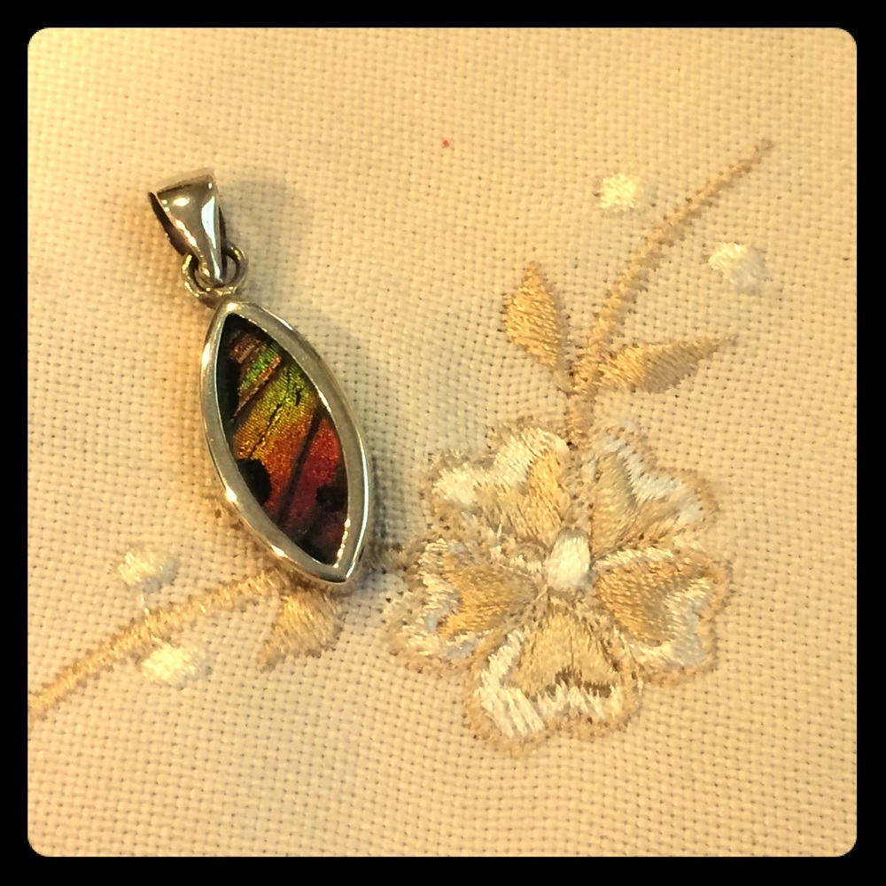 Silver butterfly wing Pendant