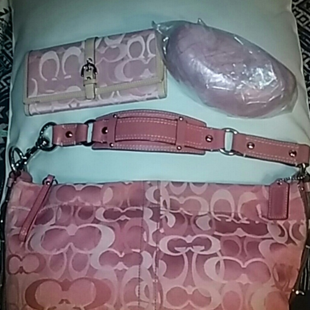 Coach Pink Purse,Wallet and Sunglass set.
