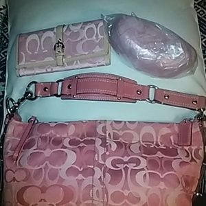 Coach Pink Purse,Wallet and Sunglass set.