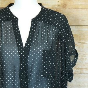 Sheer polka dot top