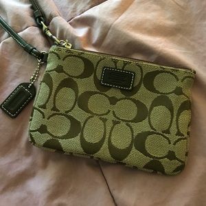 Authentic brown Coach wristlet