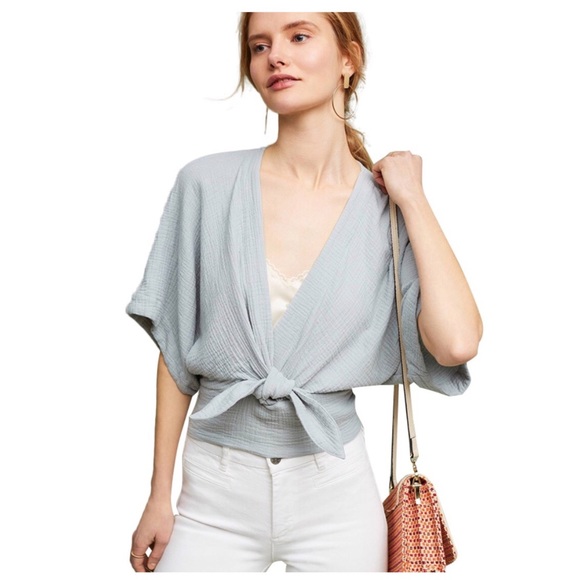 Tops - ‼️LAST CALL PRICE FIRM Sage Dolman Sleeve Tie Top