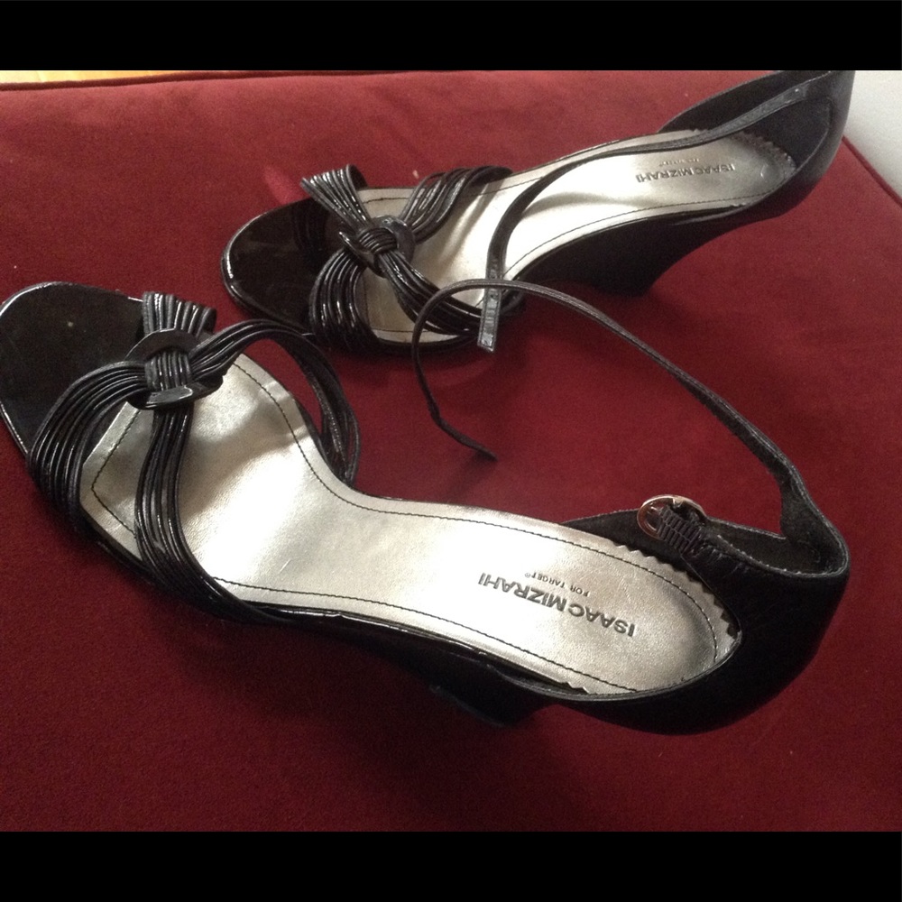 Black Wedge Sandals