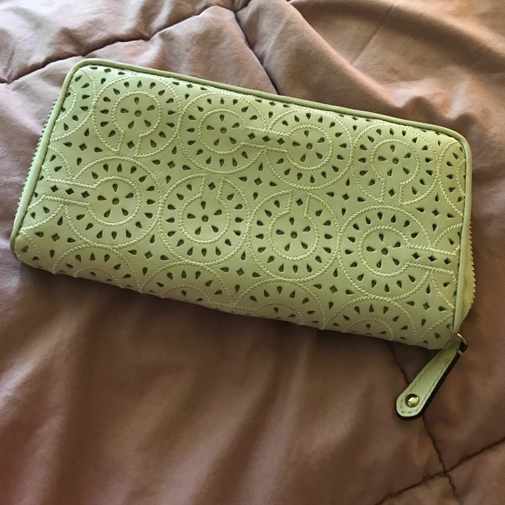 Authentic grey Coach zip around wallet