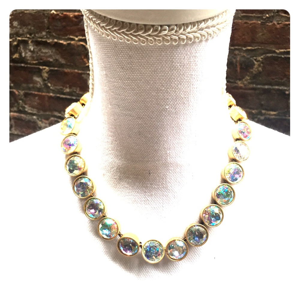 J Crew Iridescent Rhinestone Necklace