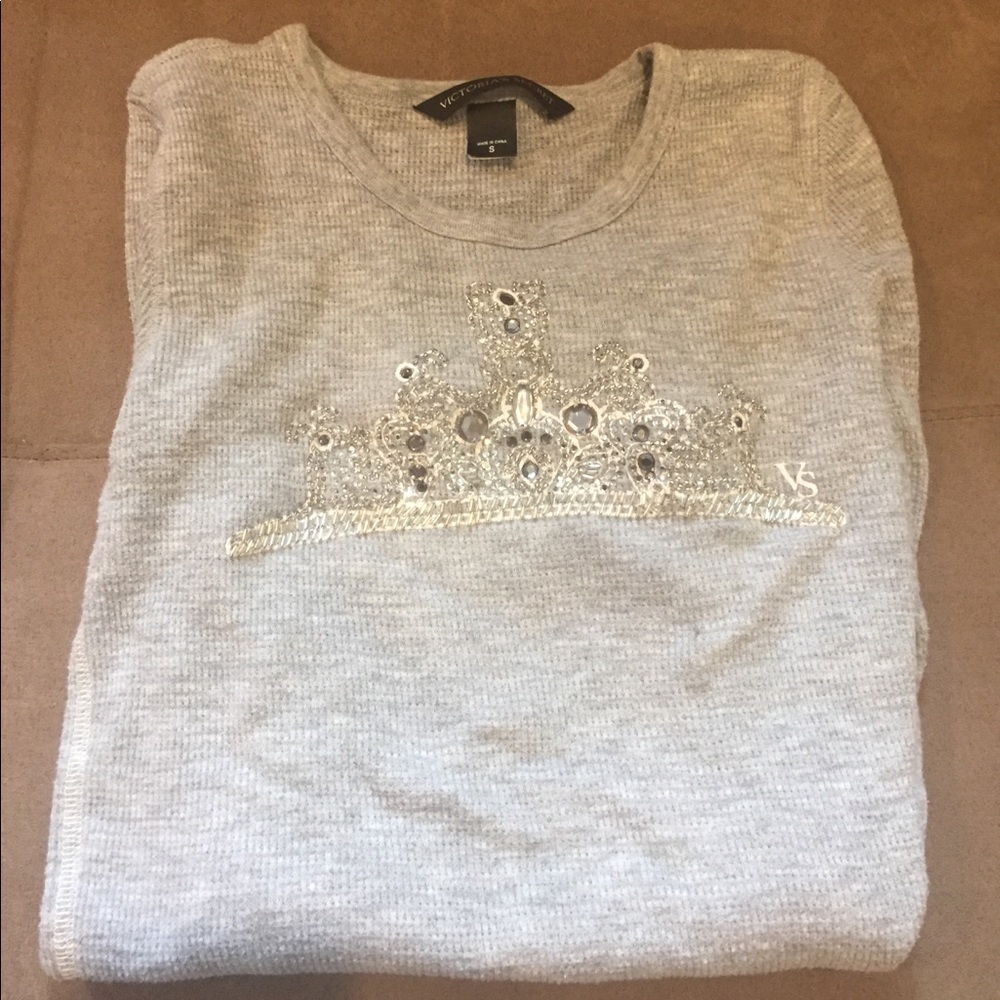 VICTORIA'S SECRET long sleeve thermal tee crown S