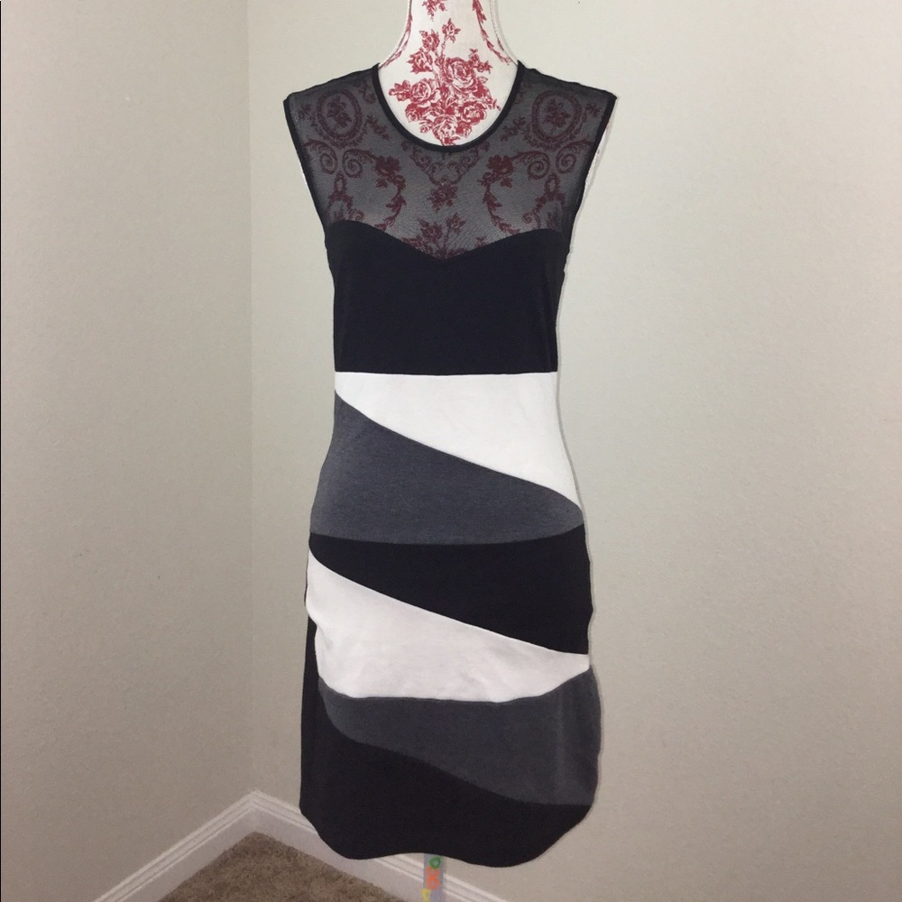 Love Culture Black & White Body Con Dress M