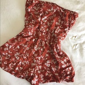 Forever 21 Floral Strapless Romper