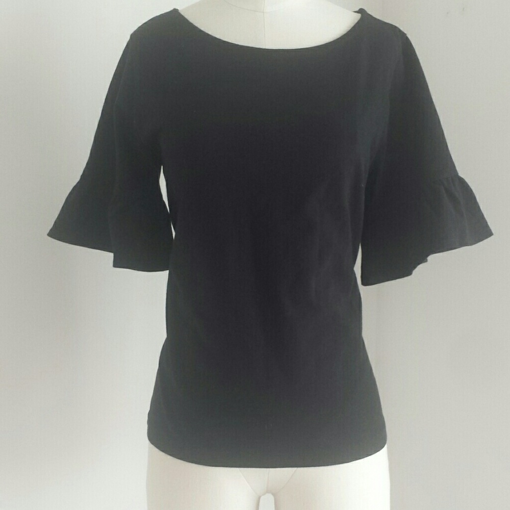 Black J.crew fcty medium bell sleeve T-shirt nwt