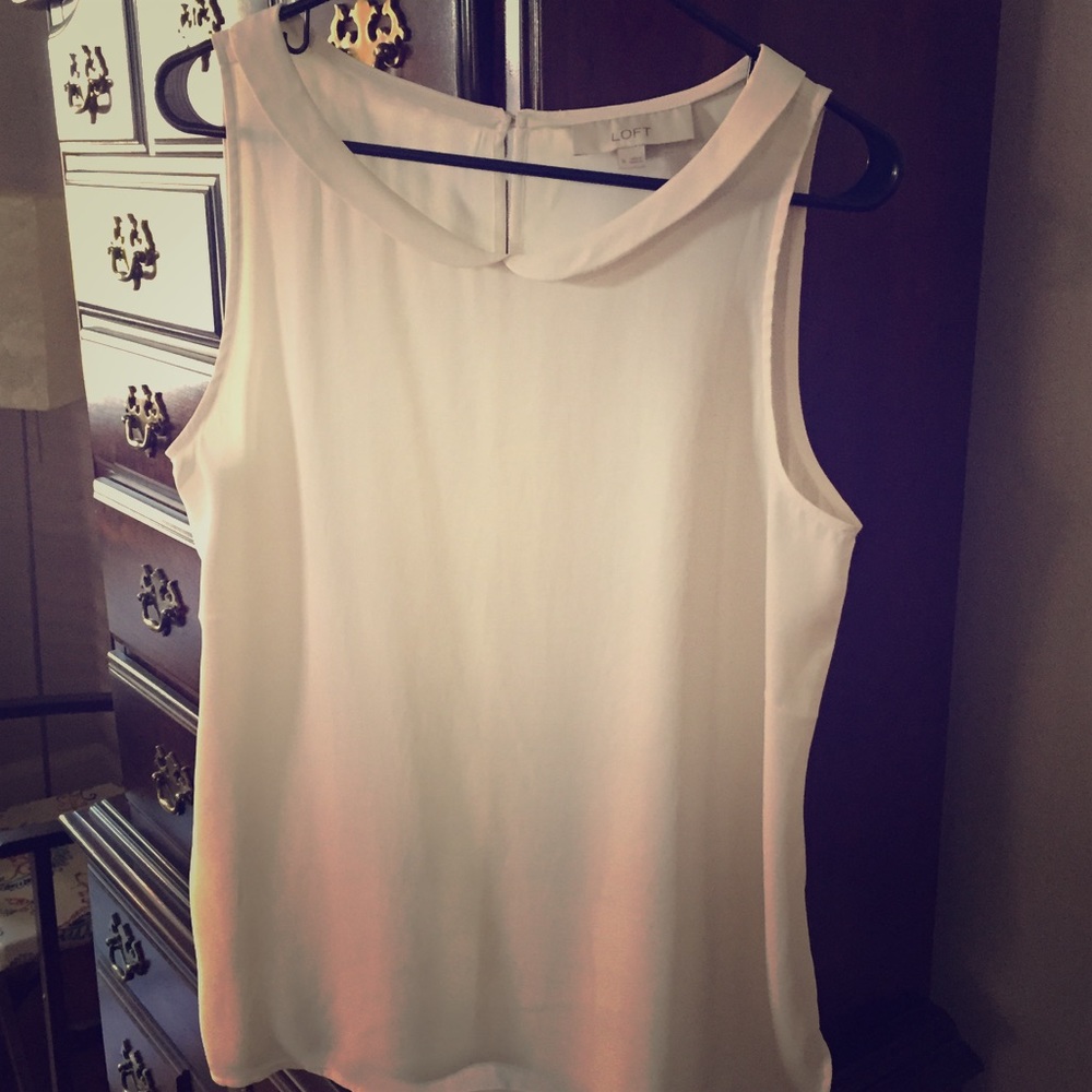 Beige Loft top with precious collar detail