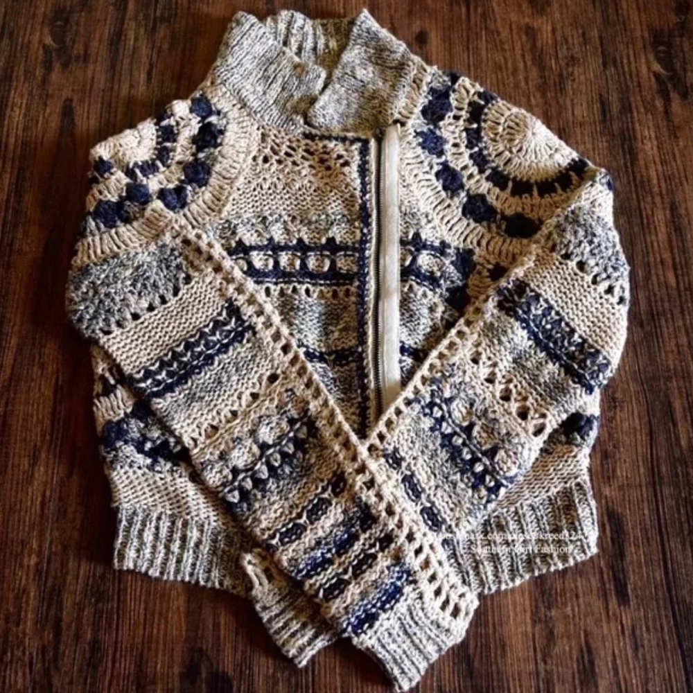 FREE PEOPLE Woven Jacket Intricate Draped Coverup - Picture 1 of 1