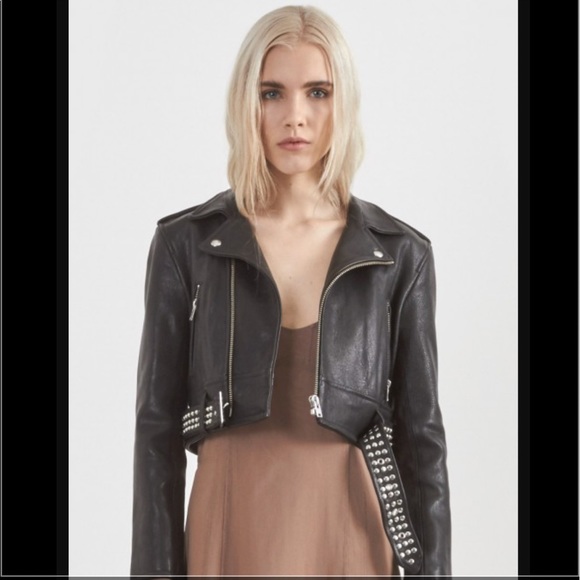 iro cropped leather jacket