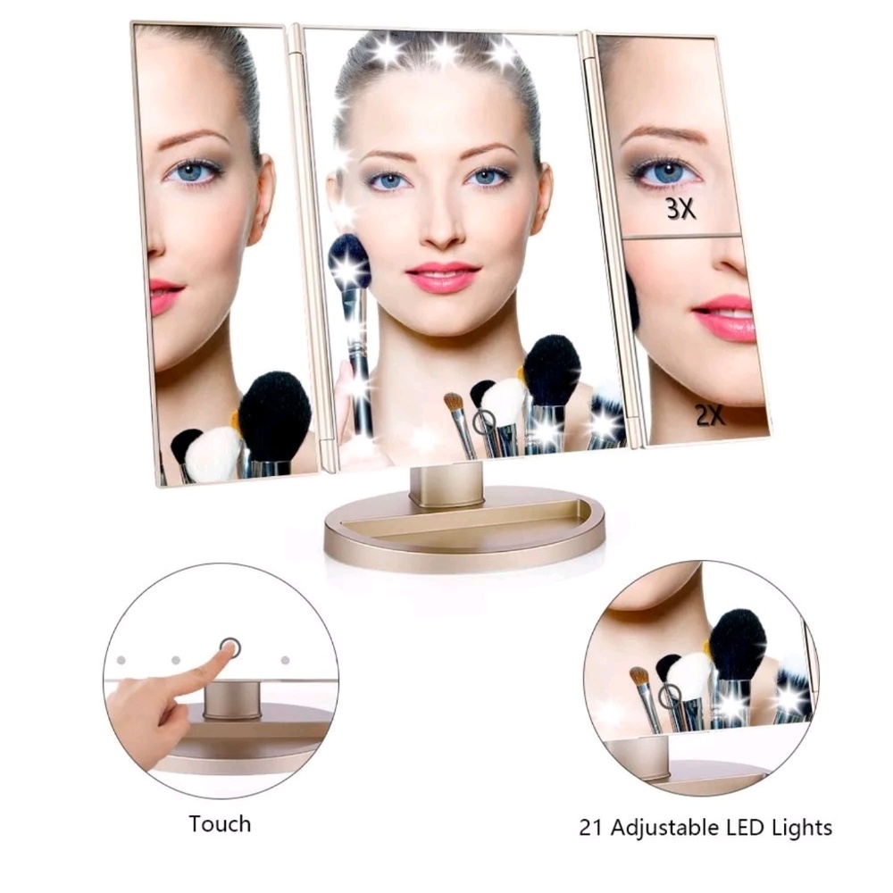 Magnifying Vanity Makeup Mirror w/ 21 LED Lights