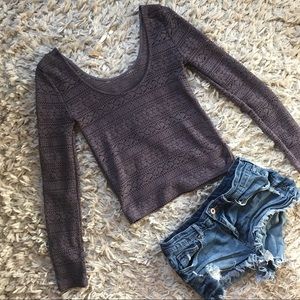 American Eagle Outfitters Crochet Long Sleeve