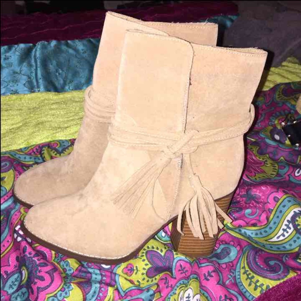 Beige booties