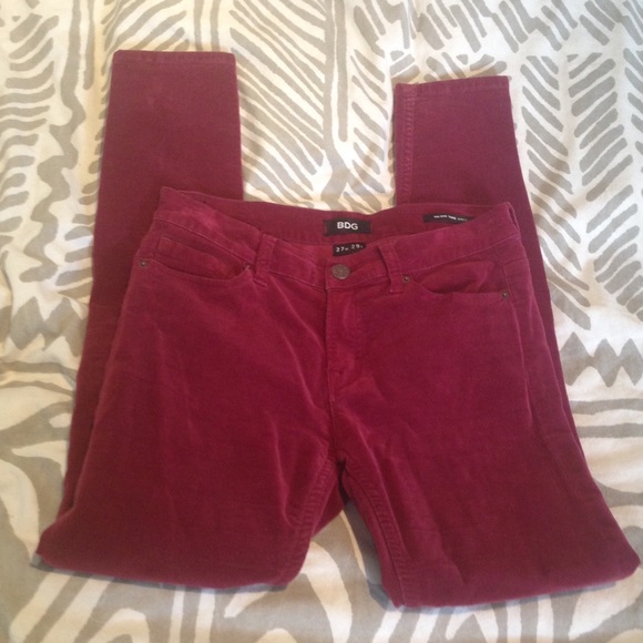 Urban Outfitters Denim - BDG EUC Red Velvet Midrise Ankle Skinny Jeans 27