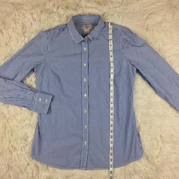 J.Crew Factory Haberdashery Shirt Blue Stripe - Picture 6 of 8