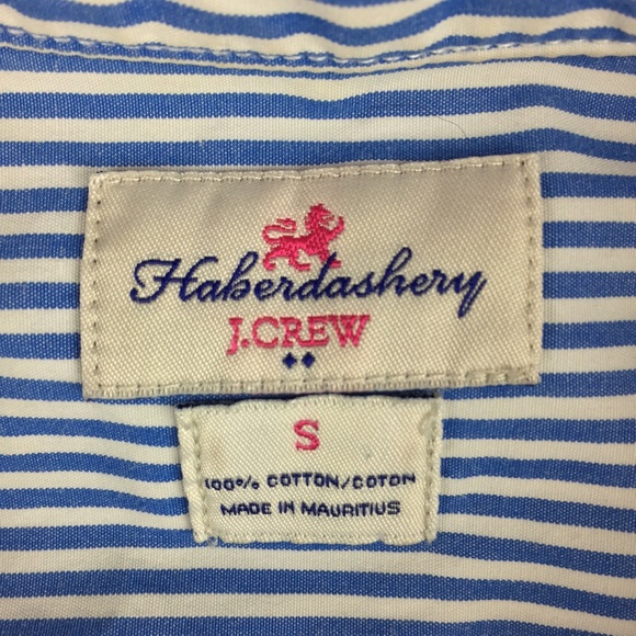 J.Crew Factory Haberdashery Shirt Blue Stripe - Picture 7 of 8
