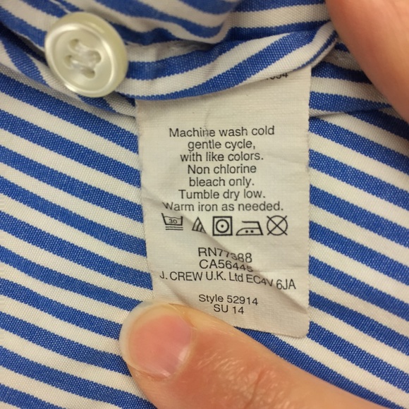J.Crew Factory Haberdashery Shirt Blue Stripe - Picture 8 of 8