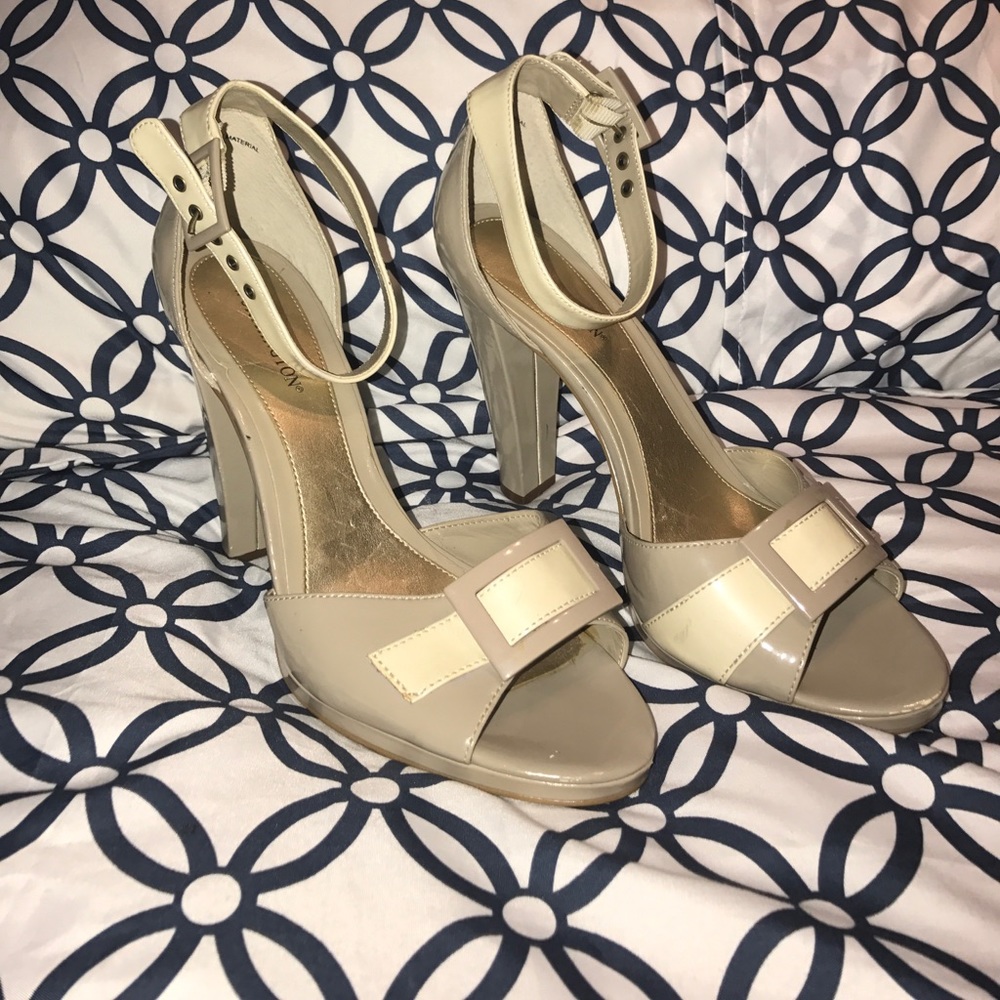 Women's Patent Leather Heels with ankle strap