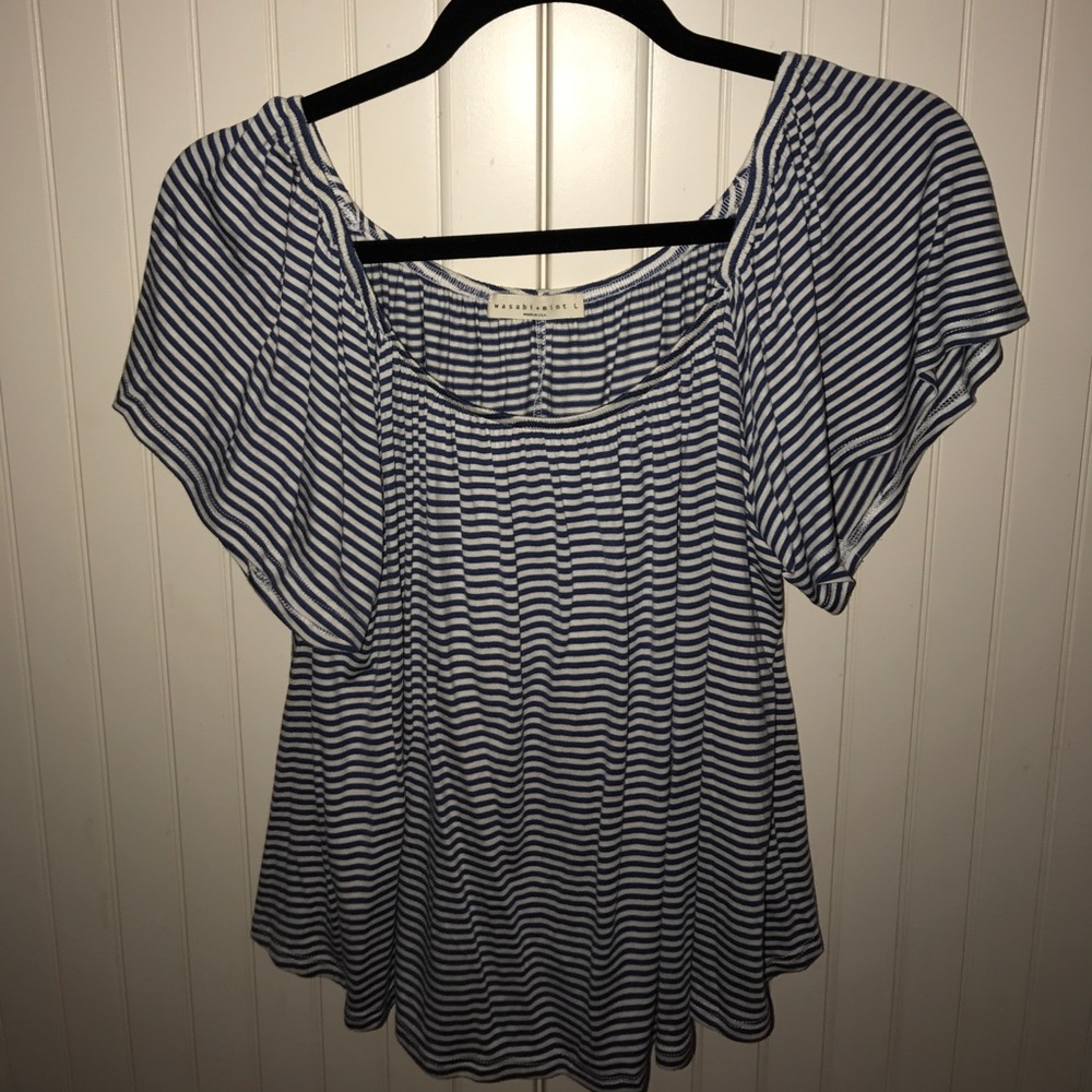 Striped off the shoulder top