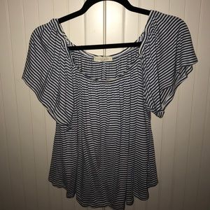 Striped off the shoulder top