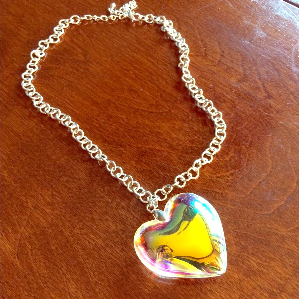 Silver Holographic Heart Necklace