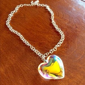 Silver Holographic Heart Necklace