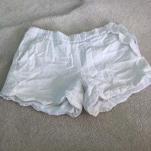 Cynthia Rowley White Scalloped Shorts
