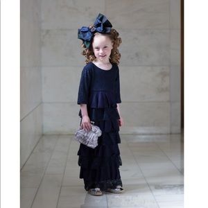 Navy ruffle dainty jewels dresssz "s" abt a 3t/4t